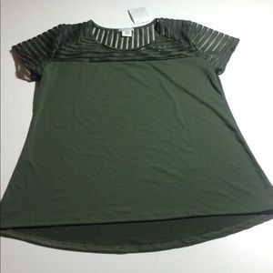 New Jacqui Knapp Dark Olive Green Blouse Size L